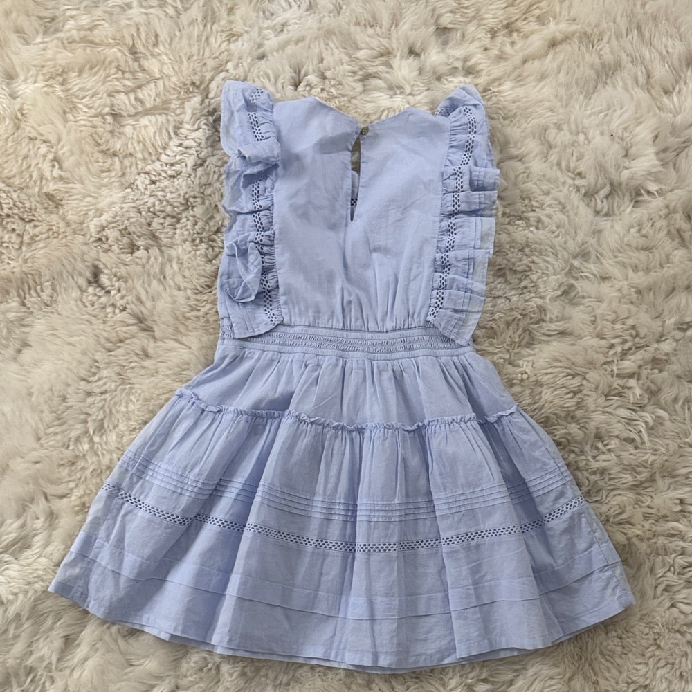 Girls Blue Teatime Dress in Cotton Voile - Picture 7 of 10